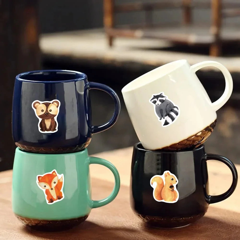 500 Pcs/Roll Heterotypic Forest Animals Stickers 2.5cm/1.0'' Art Labels Learning Rewards