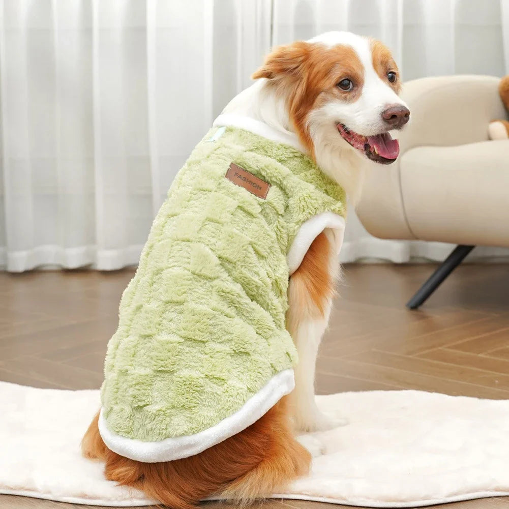 Large Dog Flannel Sweatshirt Pullover Vest