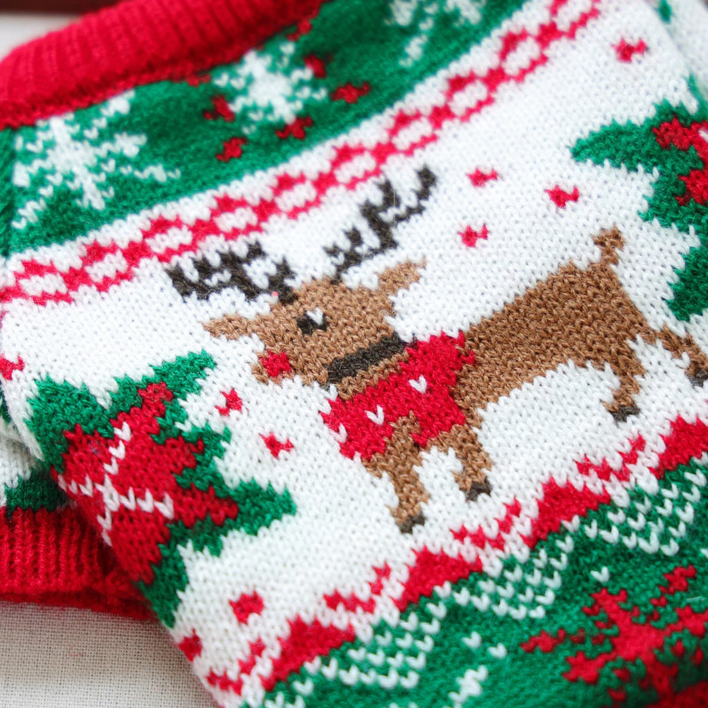 Pet Cute Christmas Rudolph Elk Sweater Dog Autumn and Winter Warm Thread Clothes Happy Cat Wear Clothes