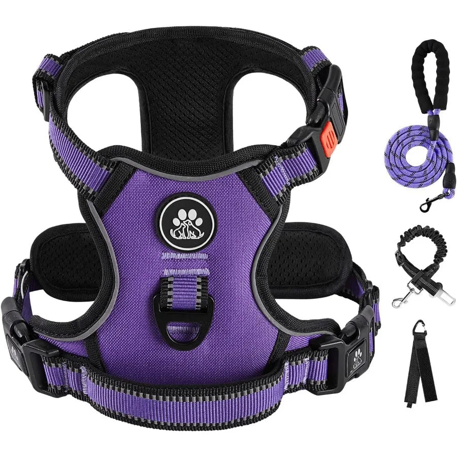 No Pull Dog Harness  Adjustable Fit Safety Belt