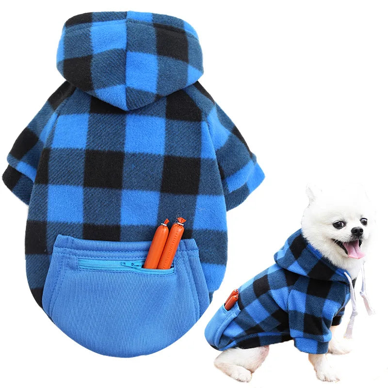 Winter Dog Coat, Plaid Reversible Vest