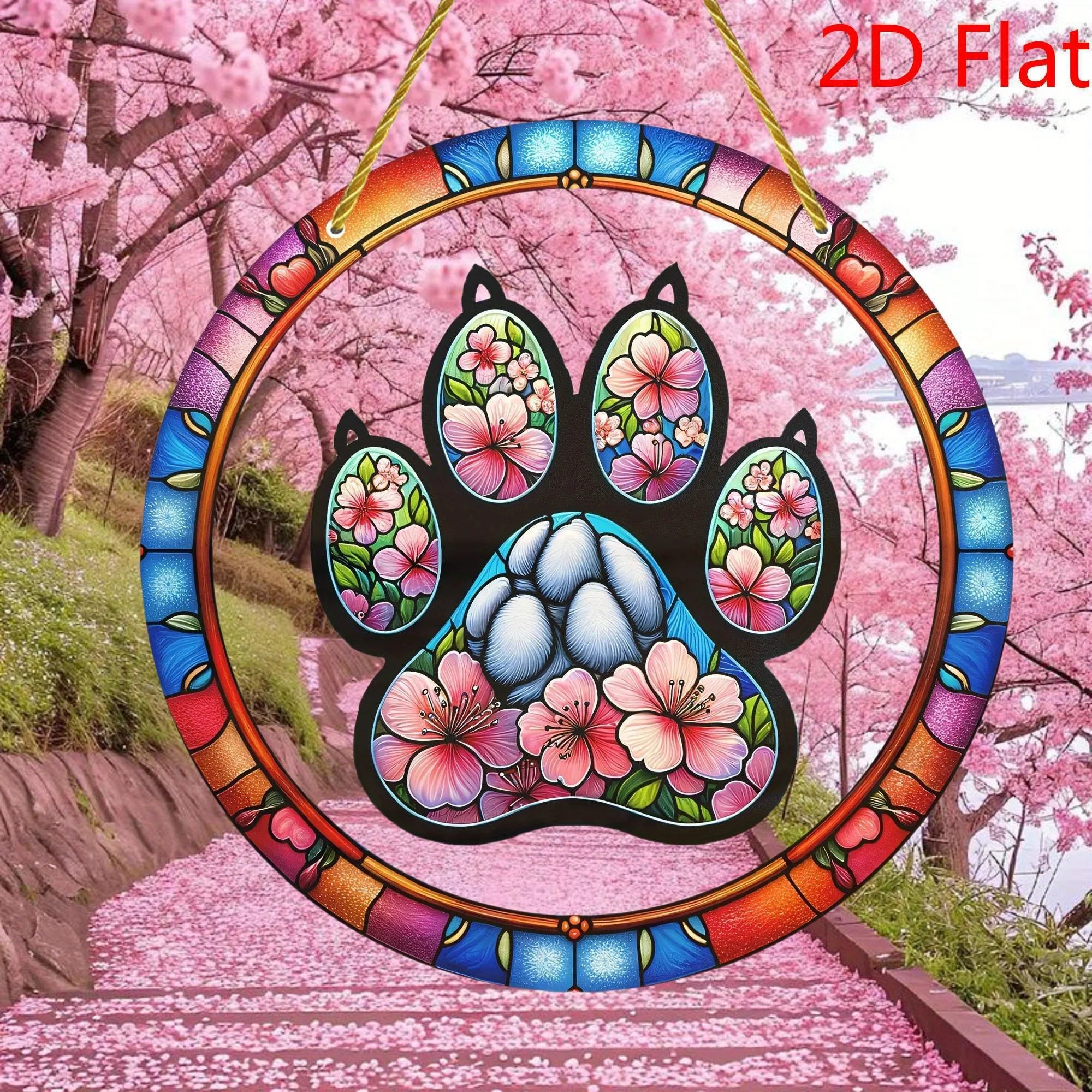1pc 2D  Paw Print Suncatcher