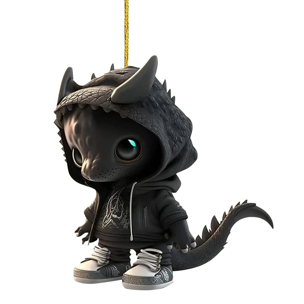 4Pcs Dinosaur Sculpture Hanging Ornament