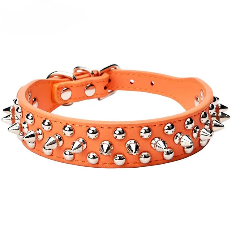 Adjustable Leather Dog Collar For Small Pets