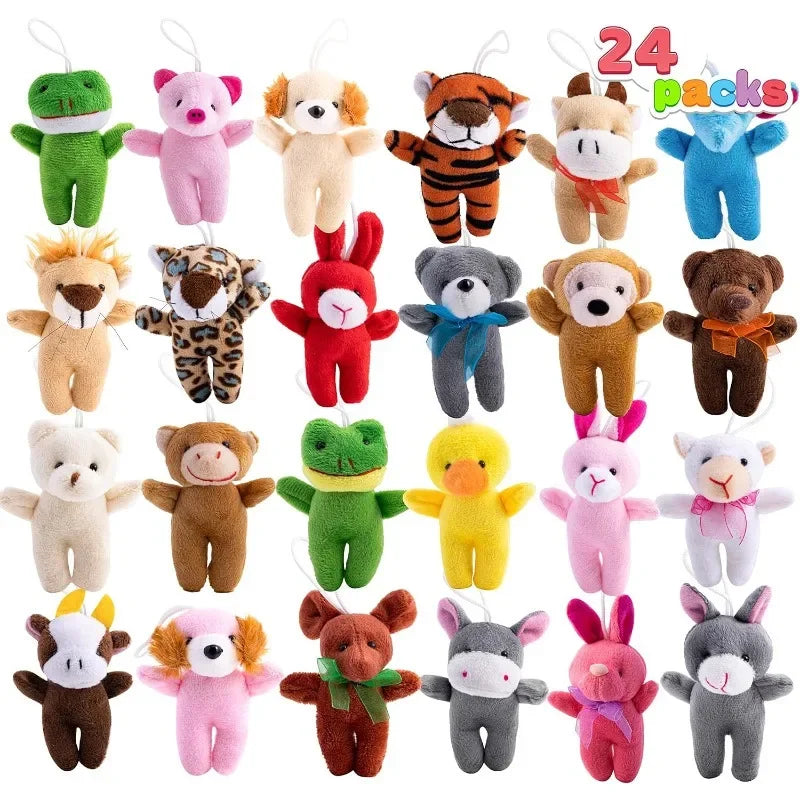 24 Pcs Mini Plush Animals   3 Stuffed Animal Bulk for Birthday Party Favors   Presents Pinata Fillers Party Supplies