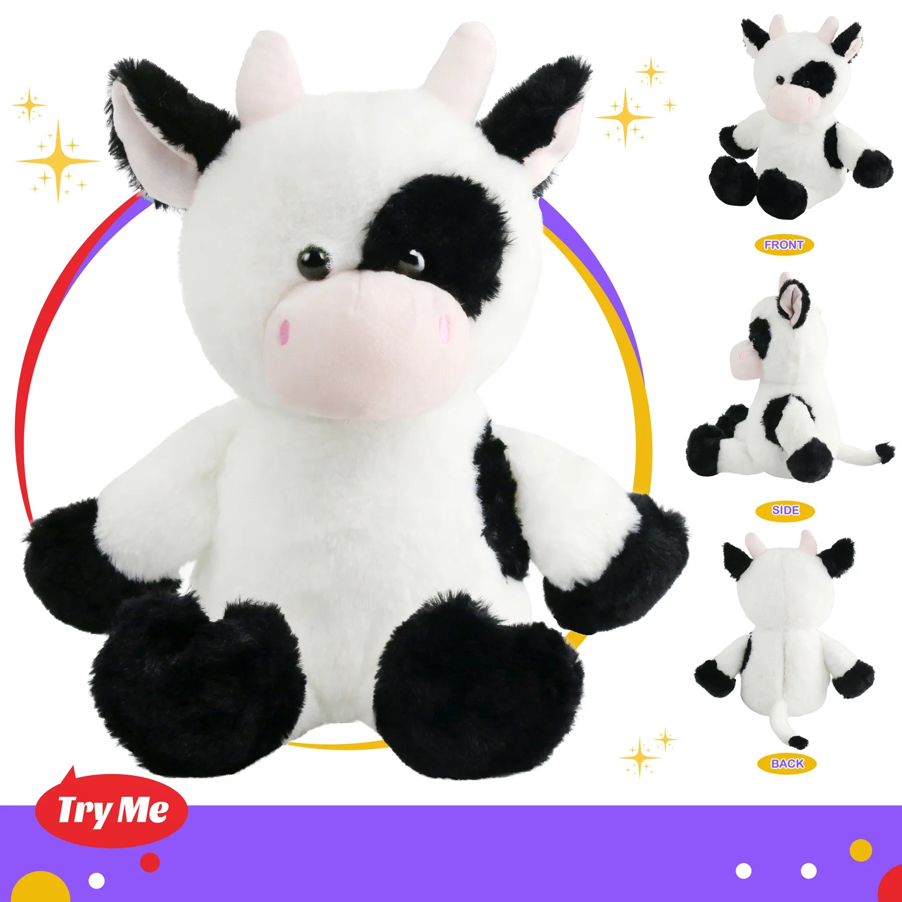 Glowing Dairy Cattle Plush Toy For Kids