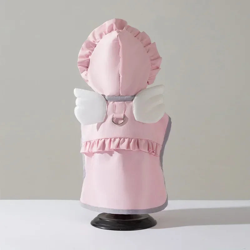 Small Dog Angel Wings Waterproof Raincoat and Large Poncho Style Waterproof Raincoat