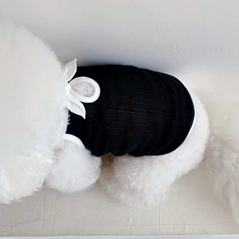 Luxury Dog Clothes Bow Striped Print