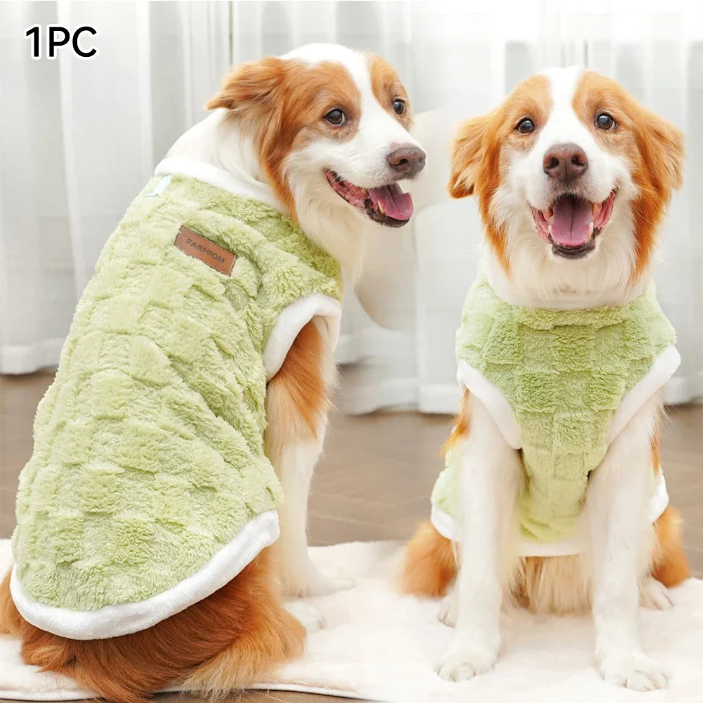 Large Dog Flannel Sweatshirt Pullover Vest