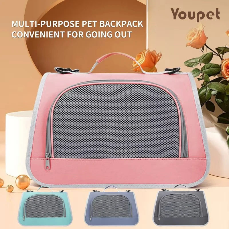 Pet Outing Portable Cat/ Dogs Handbag Summer Breathable Carrier Travel Puppy/ Kitten Single Shoulder Bag Pet Carrying Bag Supplie