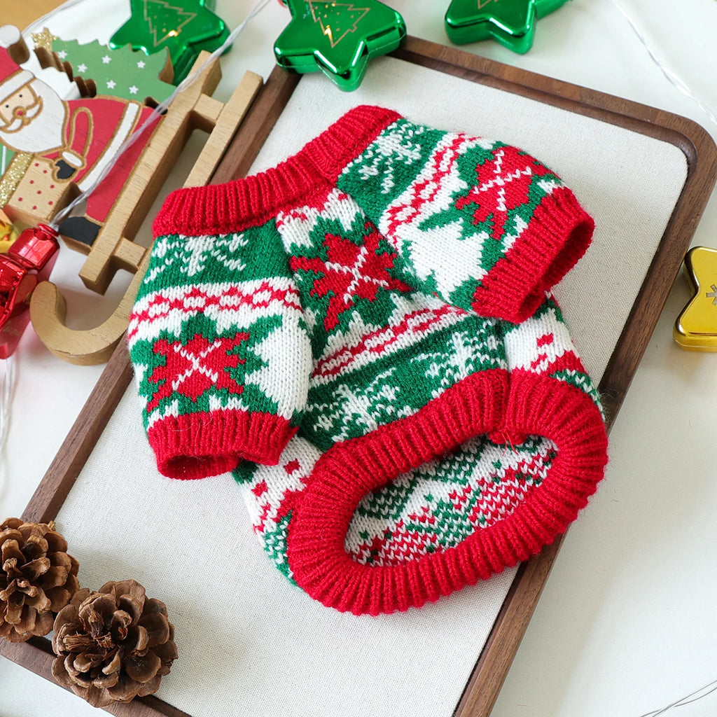 Pet Cute Christmas Rudolph Elk Sweater Dog Autumn and Winter Warm Thread Clothes Happy Cat Wear Clothes