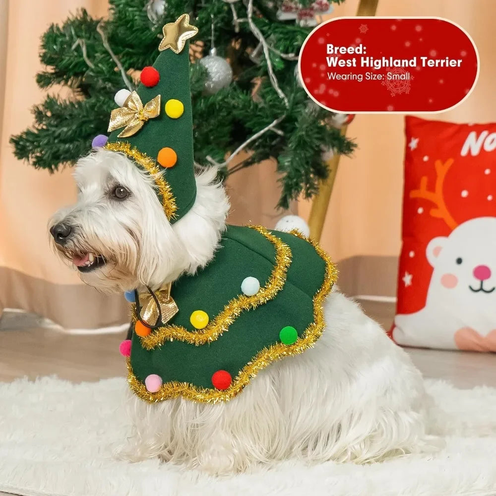 Christmas Dog Costume, Cloak/Hat Set