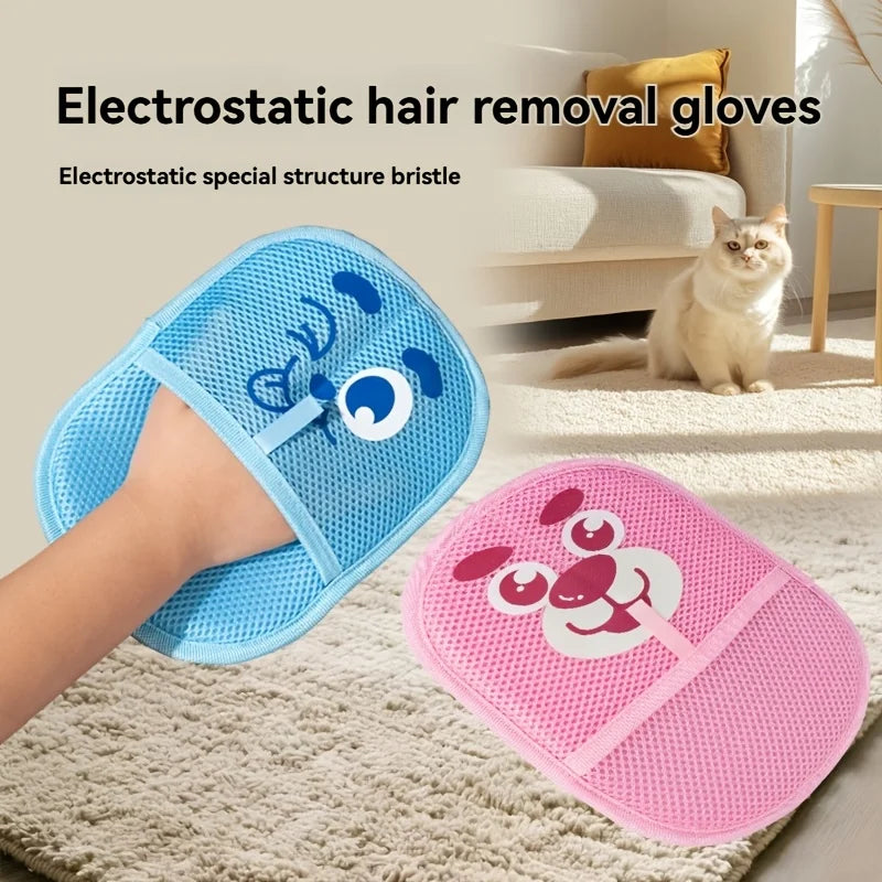 Cute Cartoon Pet Hair Remover Gloves