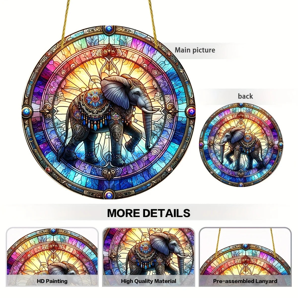 1pc Acrylic Elephant Suncatcher