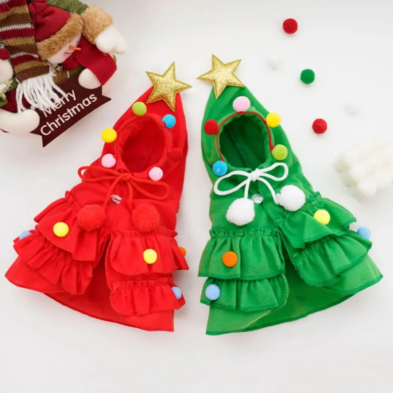 Dog & Cat Christmas Cloak     Happy Festival Cat/Dog Cloak Supplies