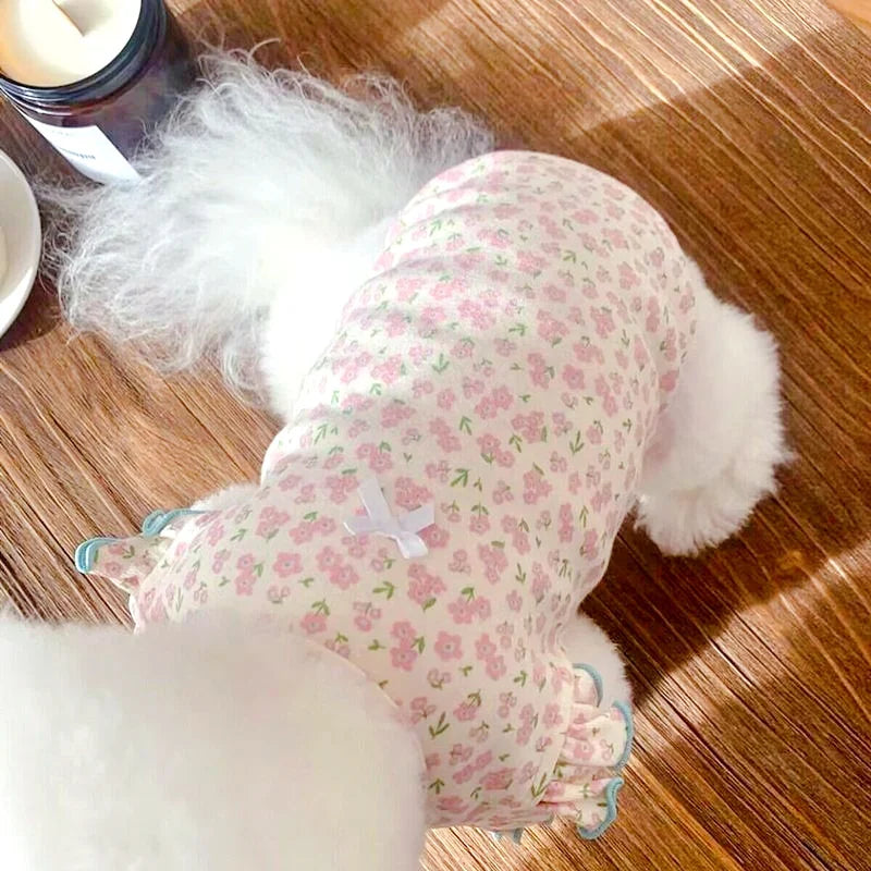 Luxury Dog Clothes Floral Print Dog Vest