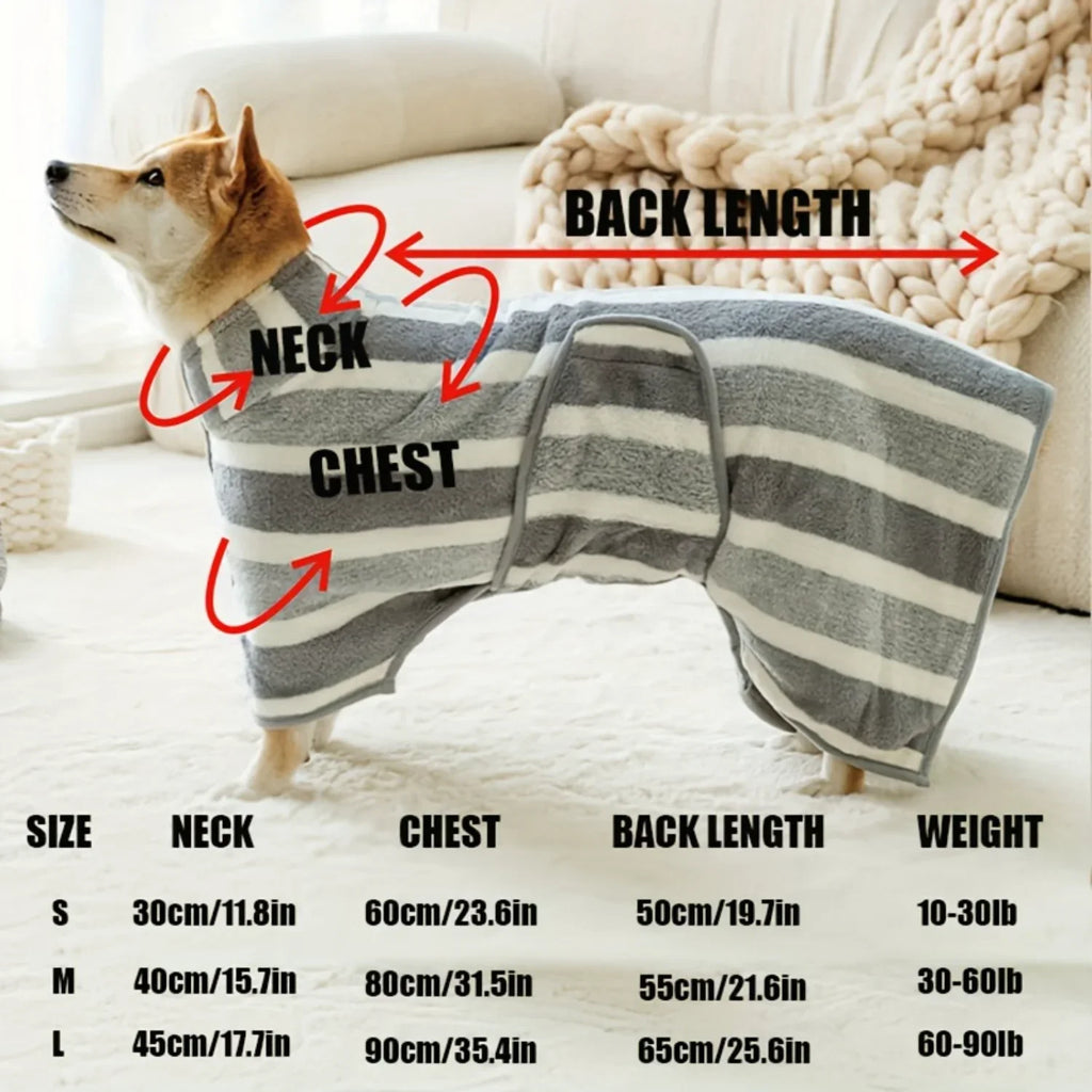 Large Dog Bathrobe/Towel - Super Absorbent & Quick-Dry
