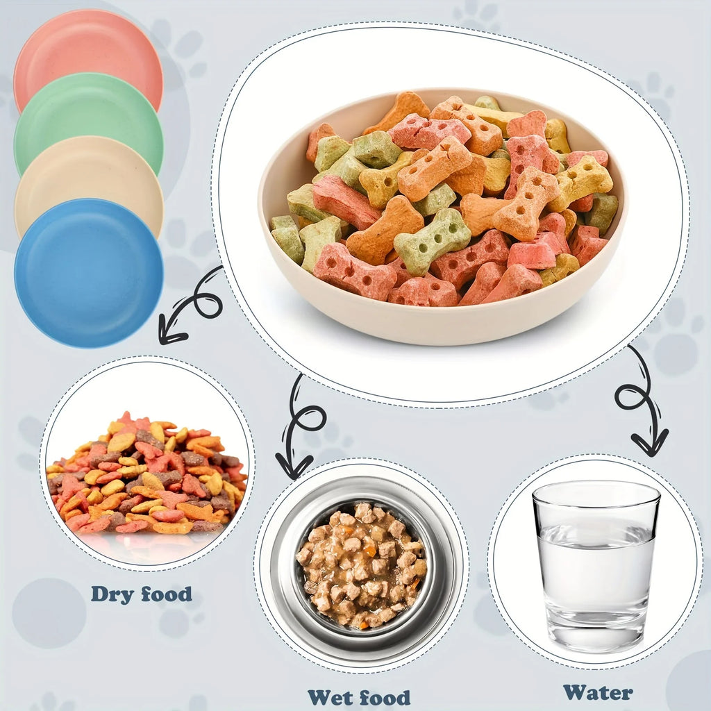 Plastic Non-Slip Feeding Dishes for Kittens/Cats