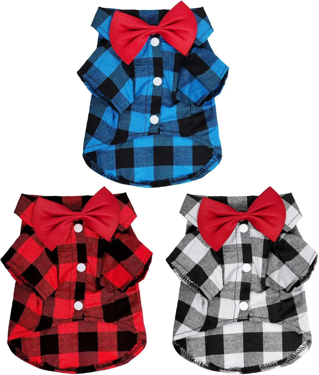 3 Pack Plaid Puppy/Cat Shirt