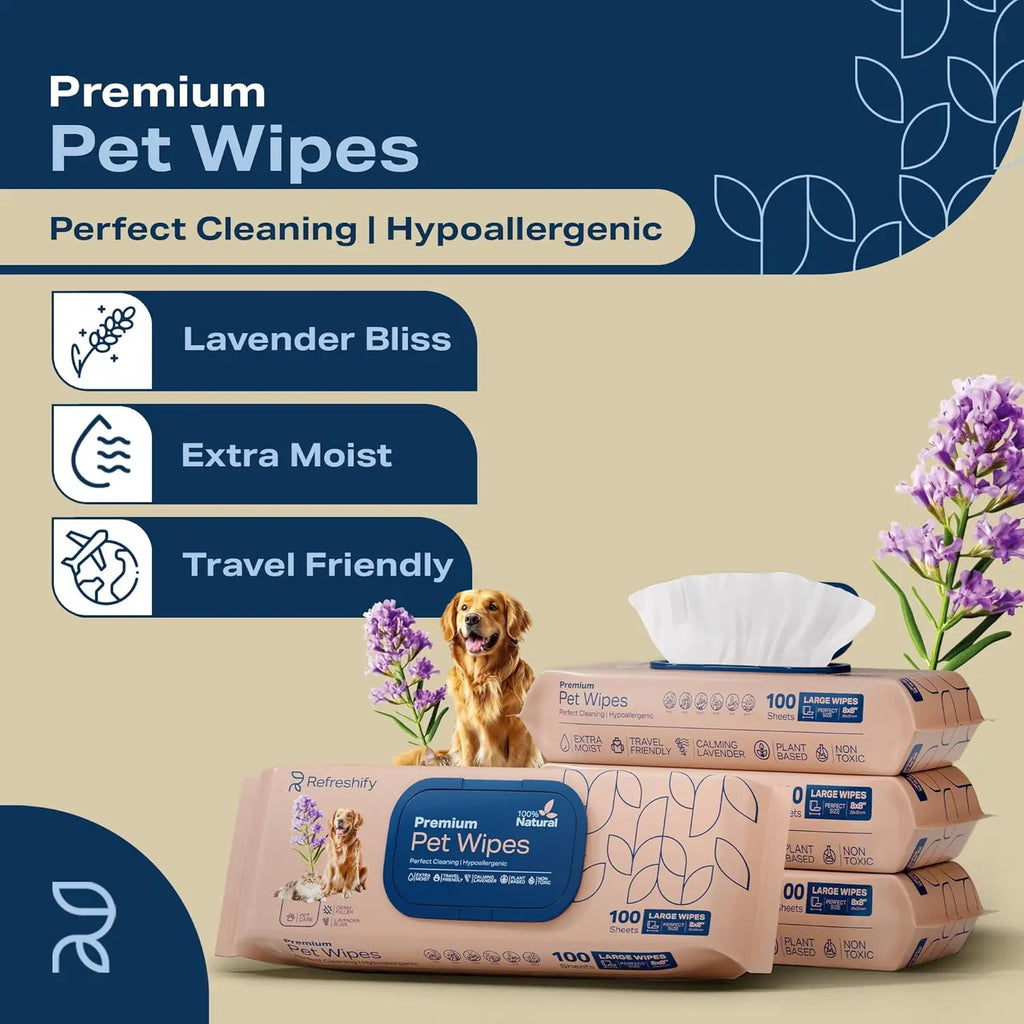 Lavender Pet Wipes for Paws and Butt