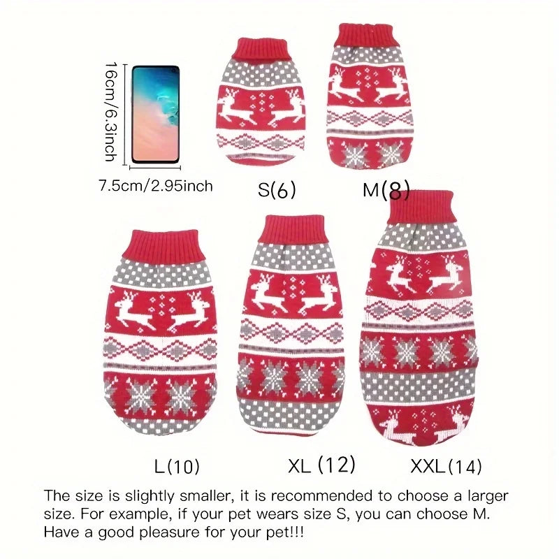 Christmas Style Wool Sweater for Dogs/Cats
