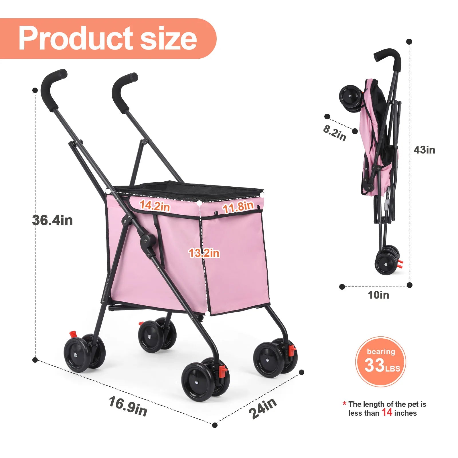 Shopping Trolley For Cats/Dogs Under 33 lbs
