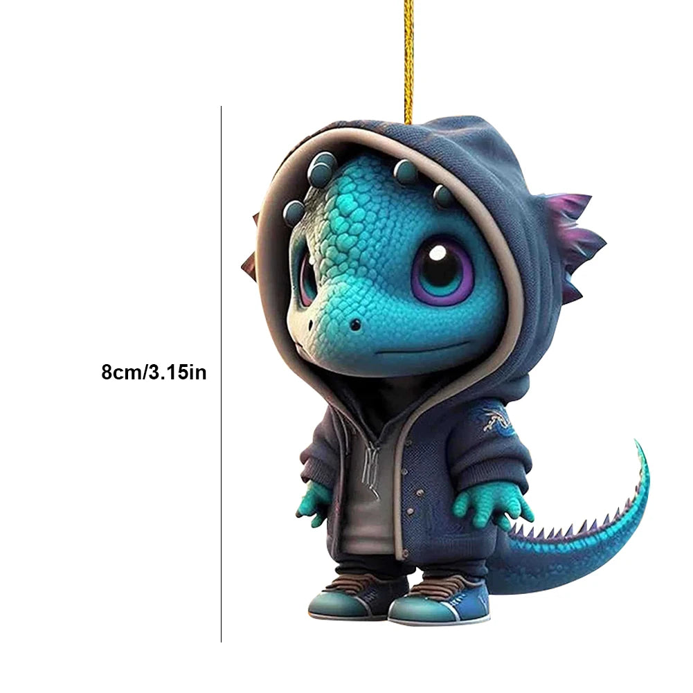 4Pcs Dinosaur Sculpture Hanging Ornament