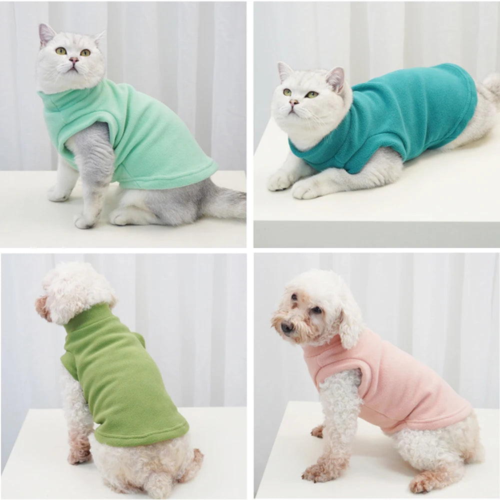 Spring/ Autumn Warm Fleece Cat/dog Jacket Vest