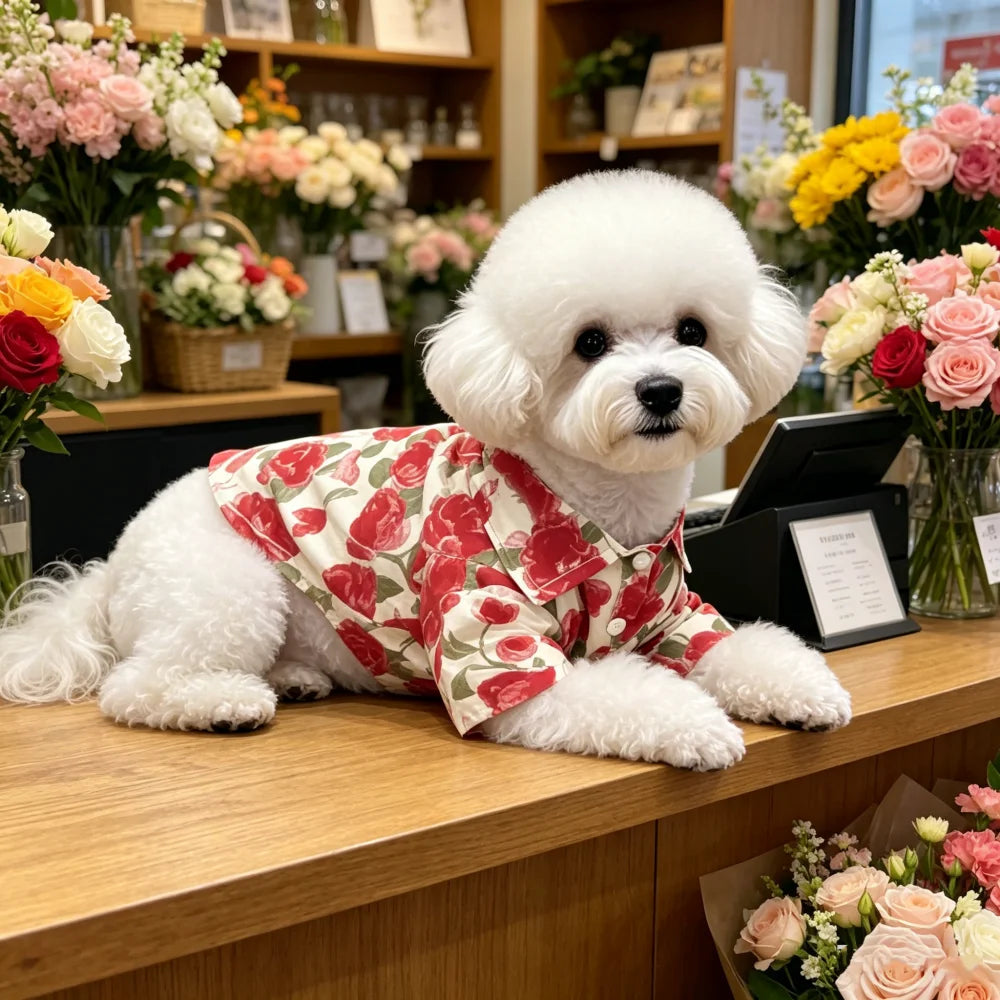 1pc Summer Thin Rose Pet Shirt
