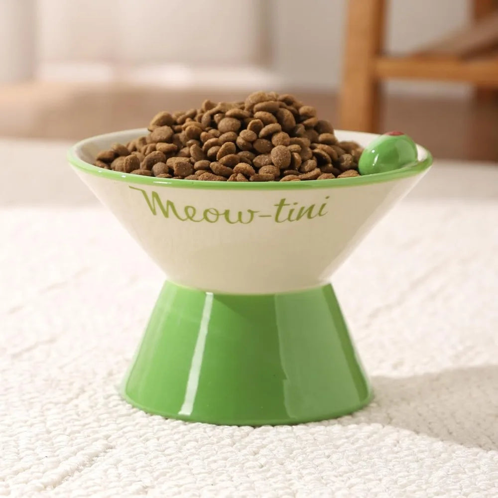 Elevated Whisker Friendly Ceramic Raised Cat Bowl