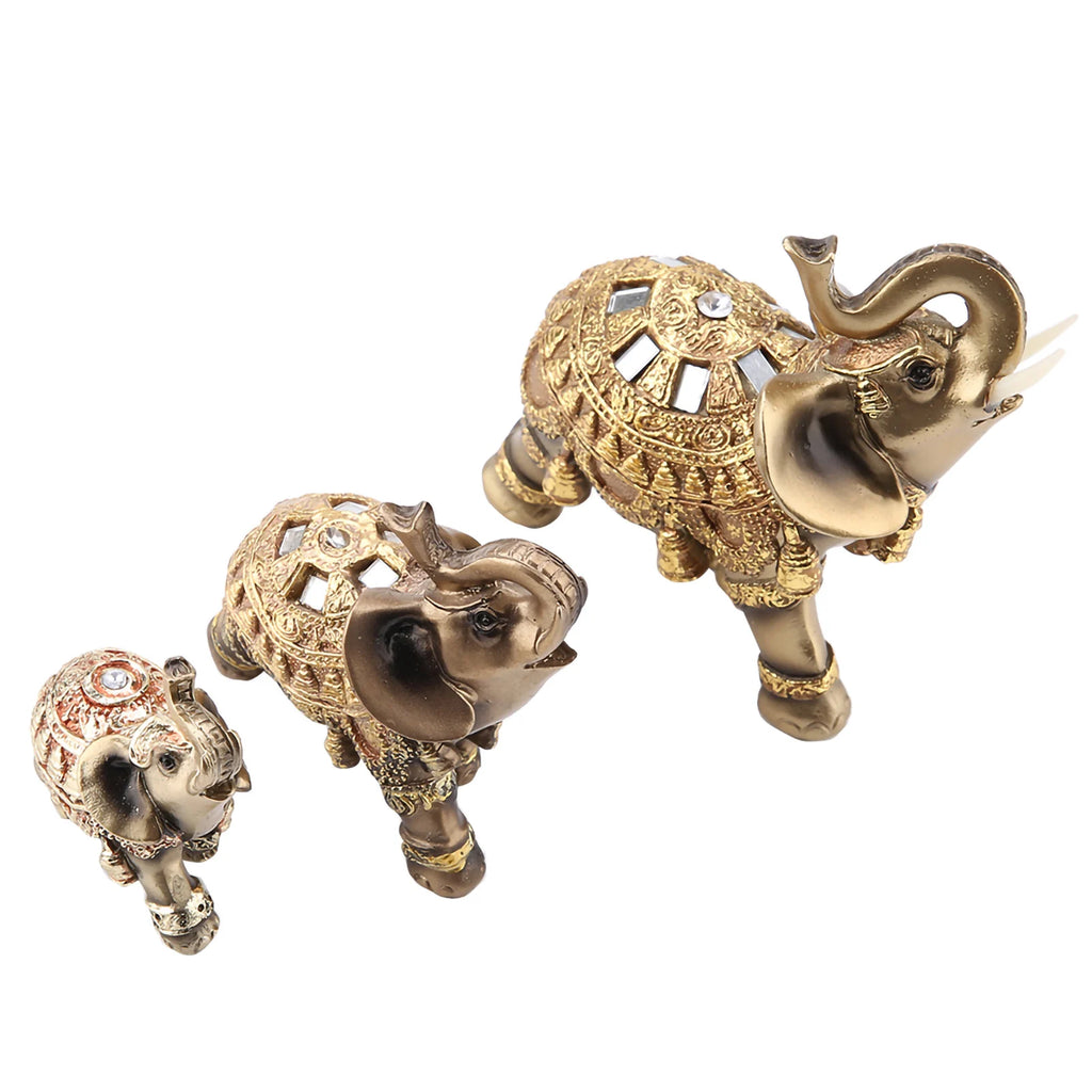 Lucky Golden Feng Shui Elephant Statue