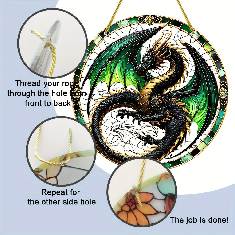 1PC 2D  Magic Dragon Suncatcher