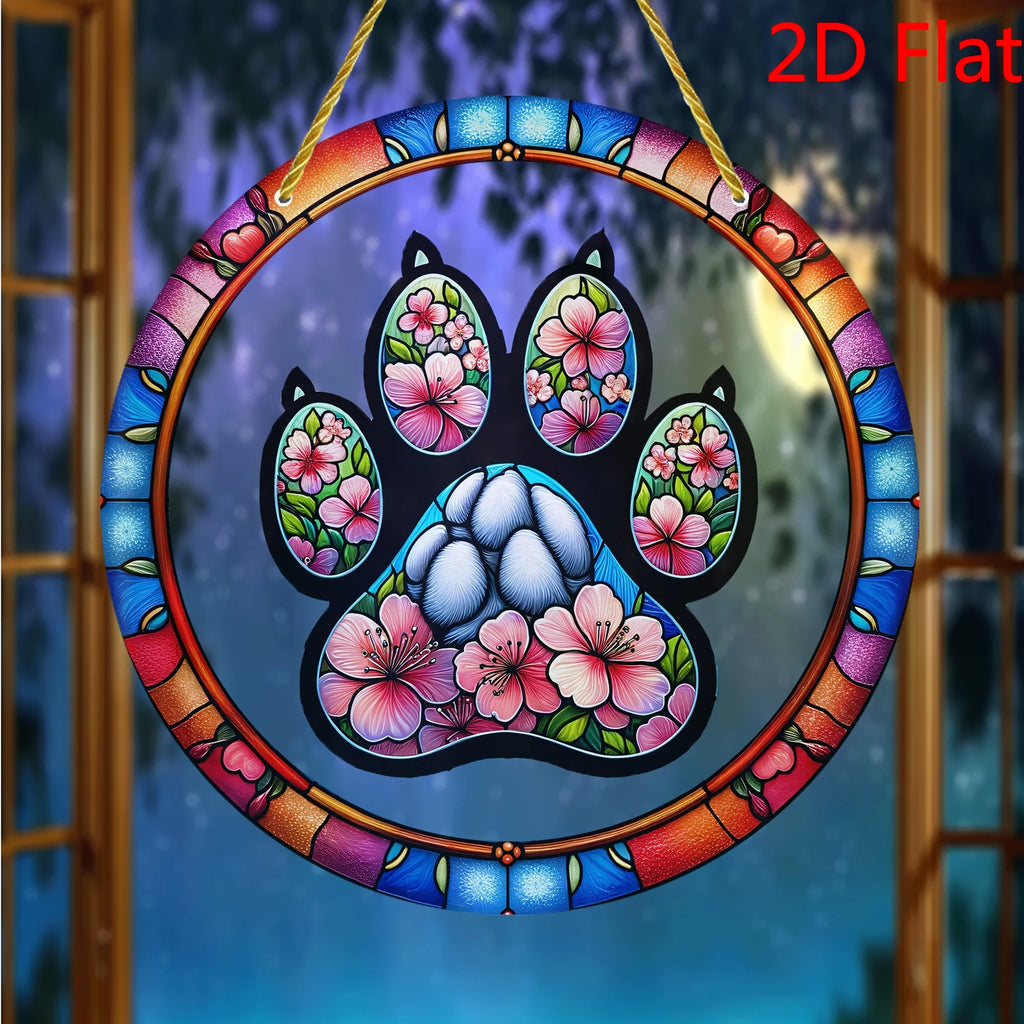 1pc 2D  Paw Print Suncatcher