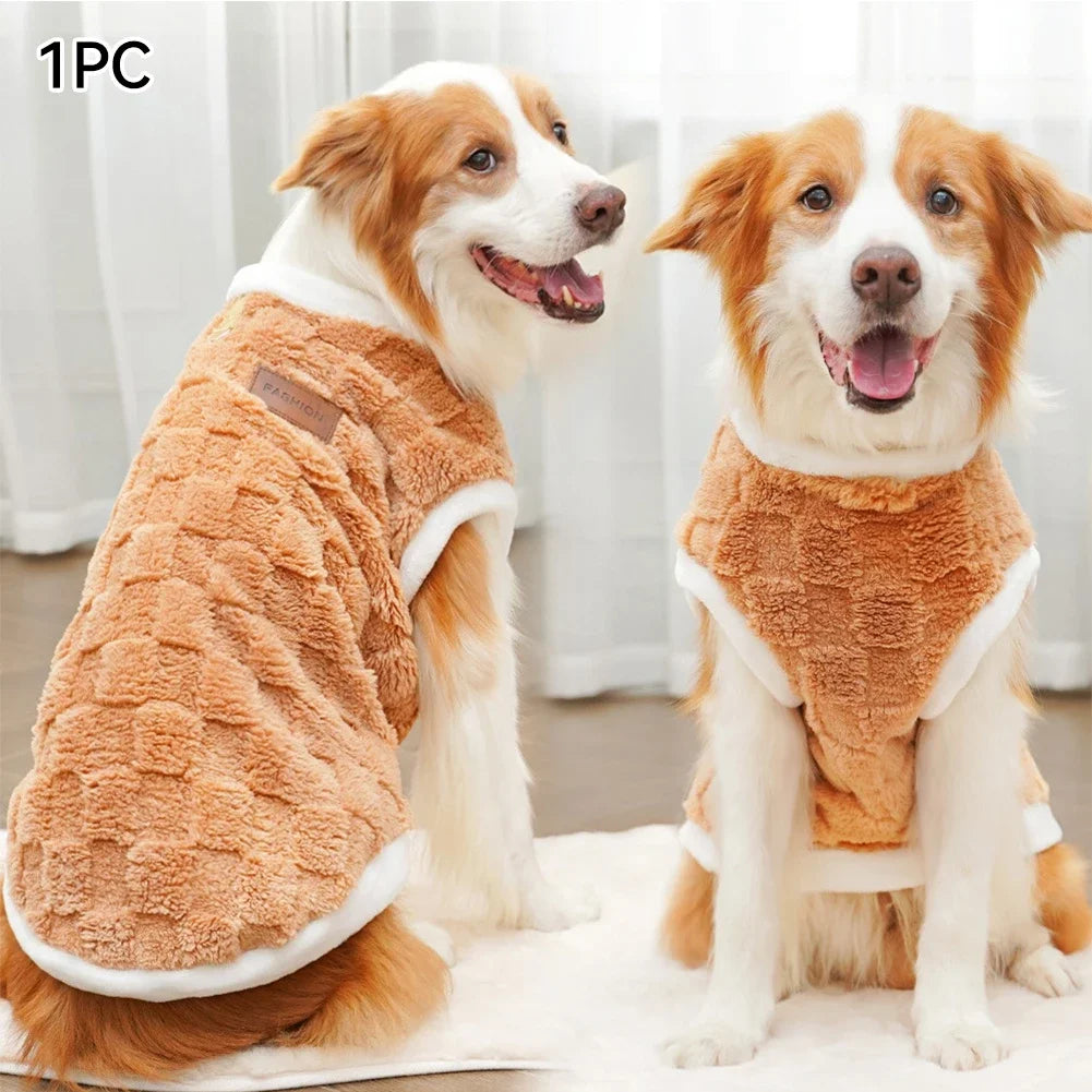 Large Dog Flannel Sweatshirt Pullover Vest