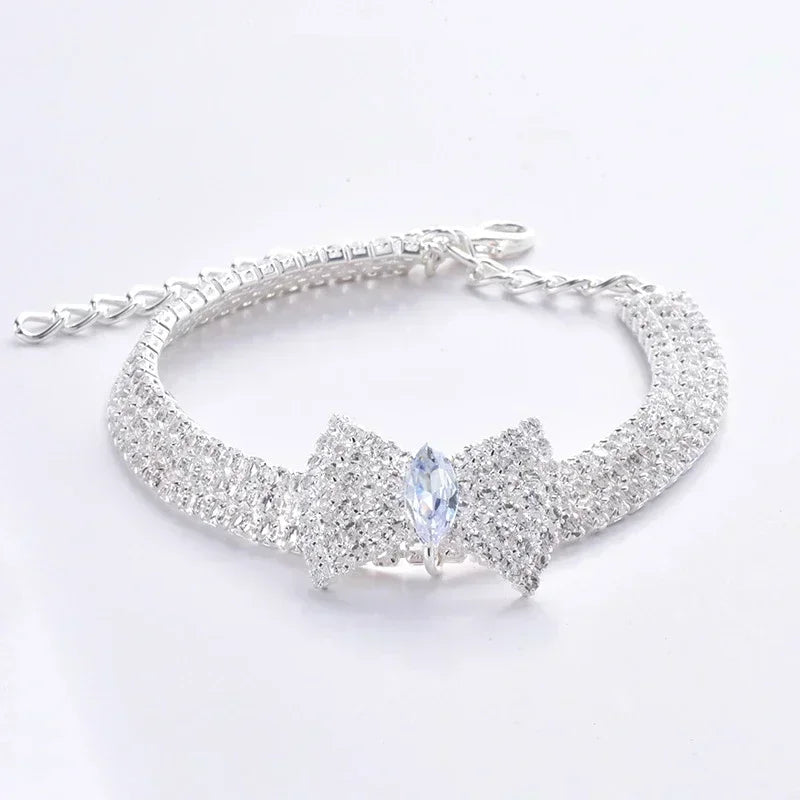Adjustable Pet Diamond Zircon Collar