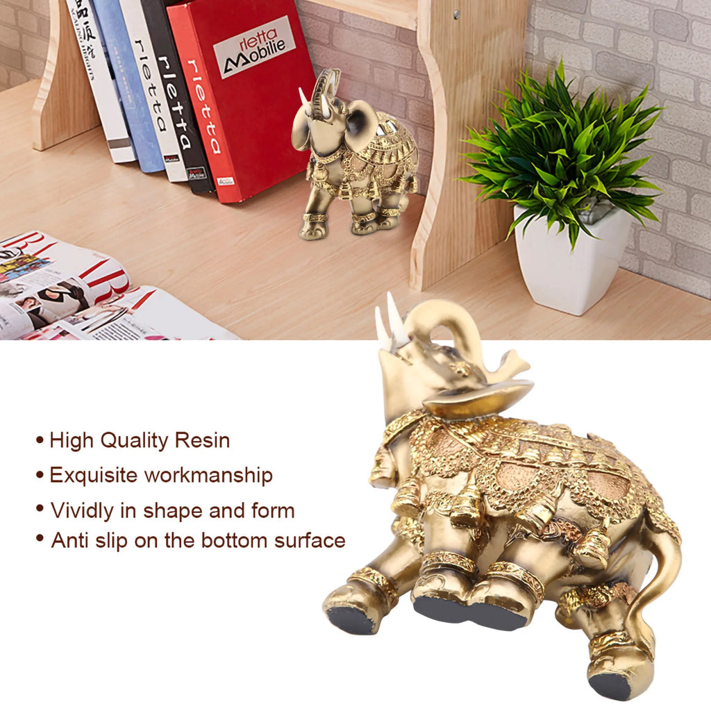 Lucky Golden Feng Shui Elephant Statue