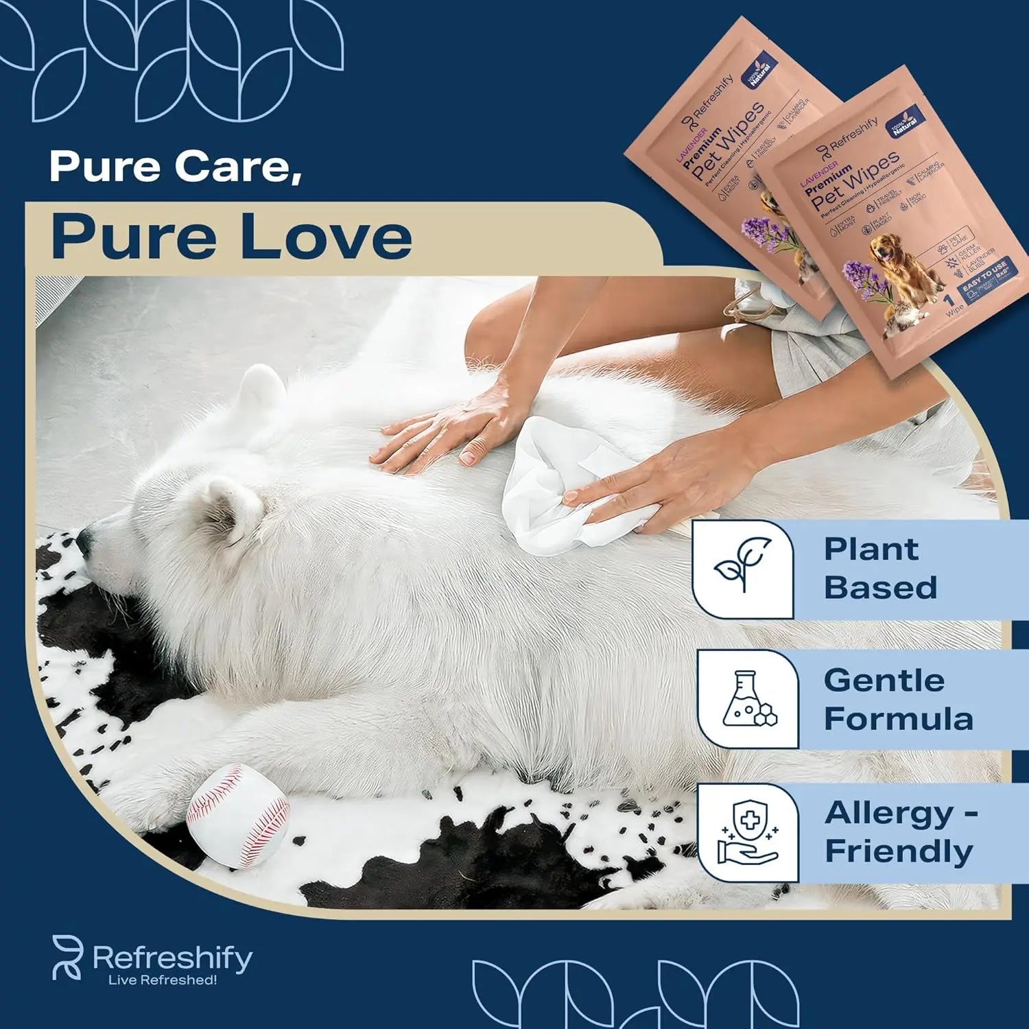 Lavender Pet Wipes for Paws and Butt
