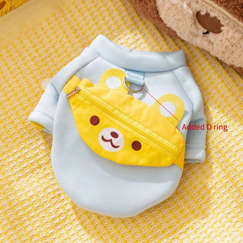 Winter Dog Clothes, Cute Cartoon Warm Hoodie