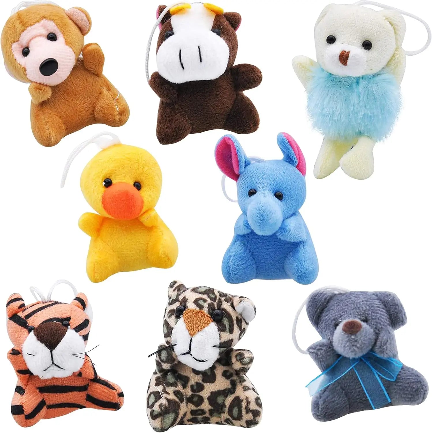 JOYFY 24 Pack Mini Animal Plush Toy Assortment Animals Keychain Decoration for Kids Small Stuffed Animal Bulk Halloween