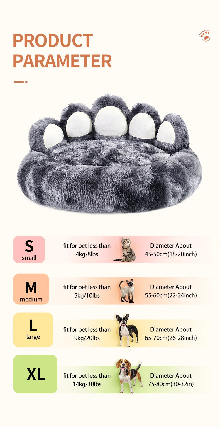 Paw Shape Warm Dog Bed Cushion