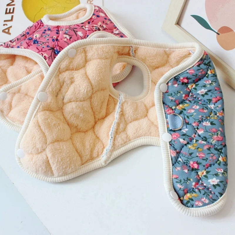 Puppy Winter Floral Fleece Vest Pet Clothing