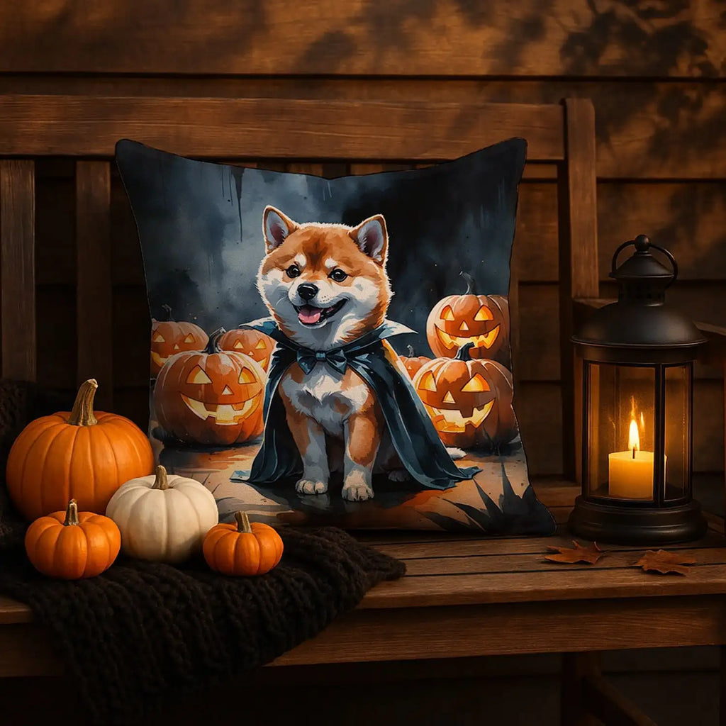 Shiba Inu Puppy Halloween Throw Pillow