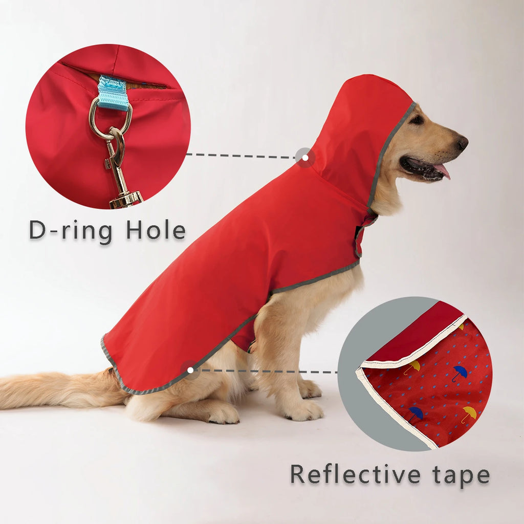 Lg Dog Raincoat: Dual-sided Waterproof Coat with Polyester Fiber