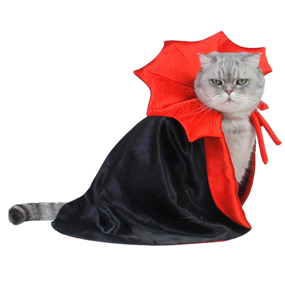Funny Pet Role Play Costume Vampire Cloak For Small Dog Cat Halloween Puppy Cape Dress Kawaii Pet Clothes Cat Accessories Gift