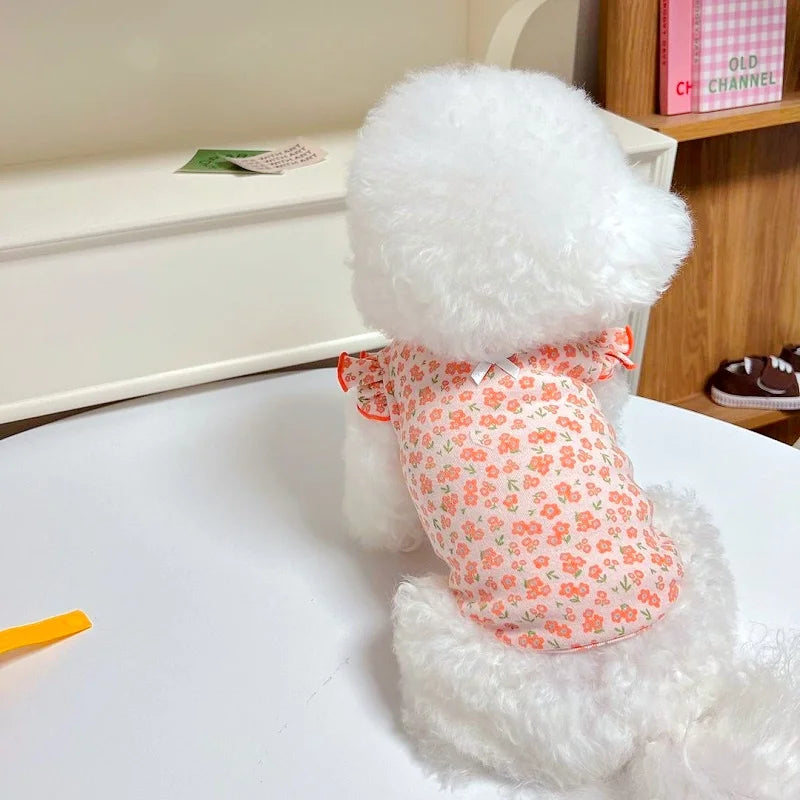 Luxury Dog Clothes Floral Print Dog Vest