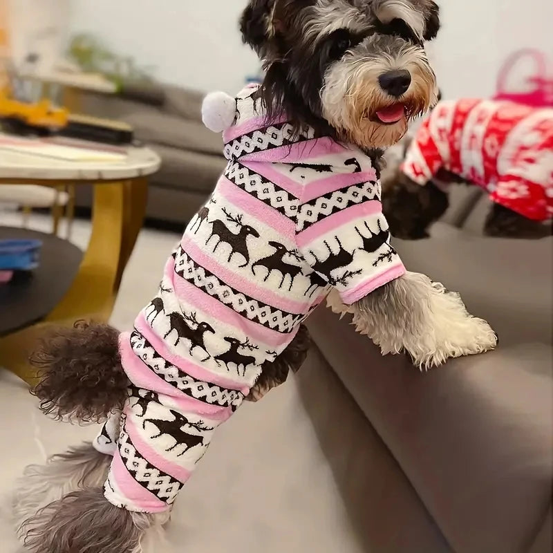 1pc Pet Christmas Reindeer Graphic Pajamas