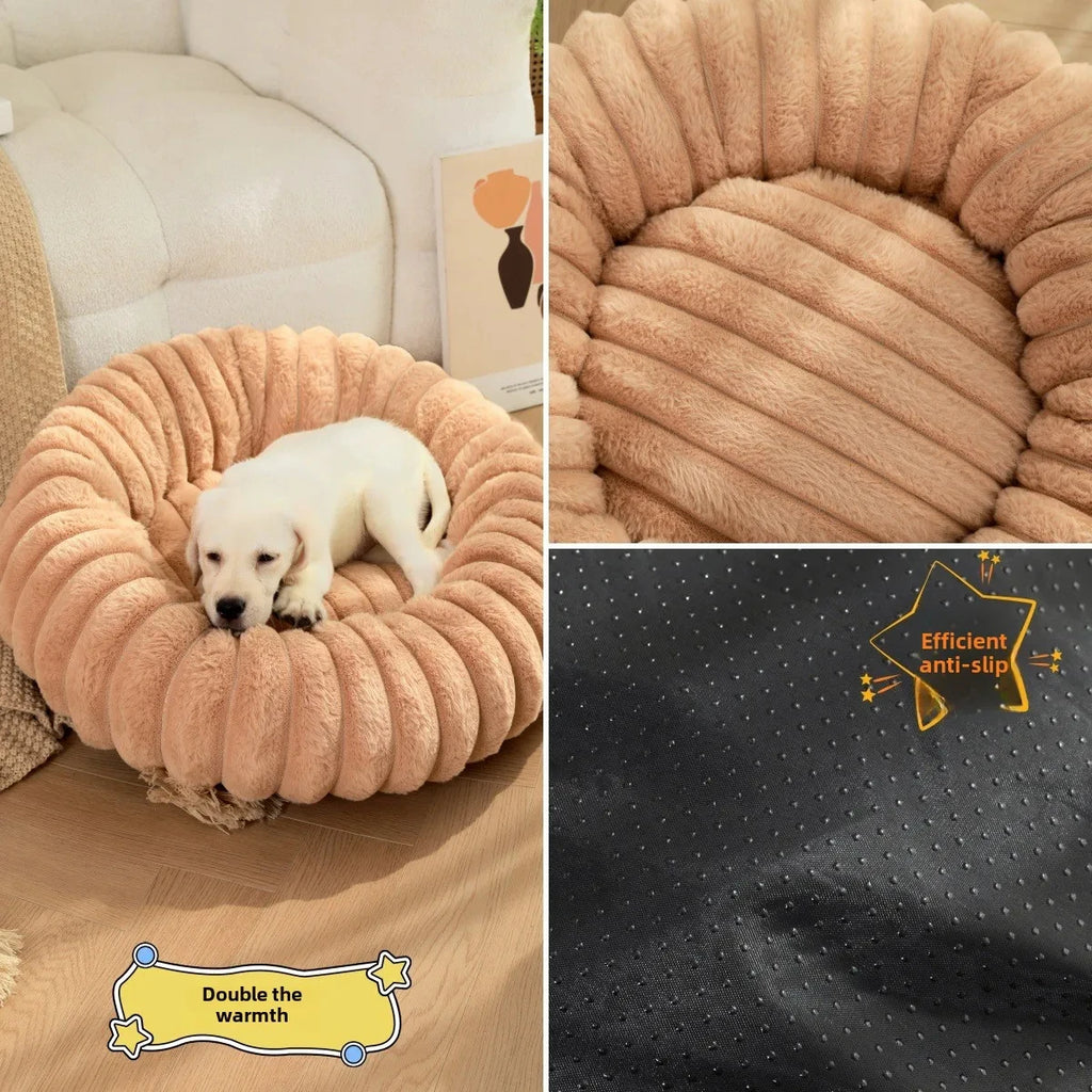 40-70cm Round Bed for Dogs, Super Soft,  Winter Warm Sleeping