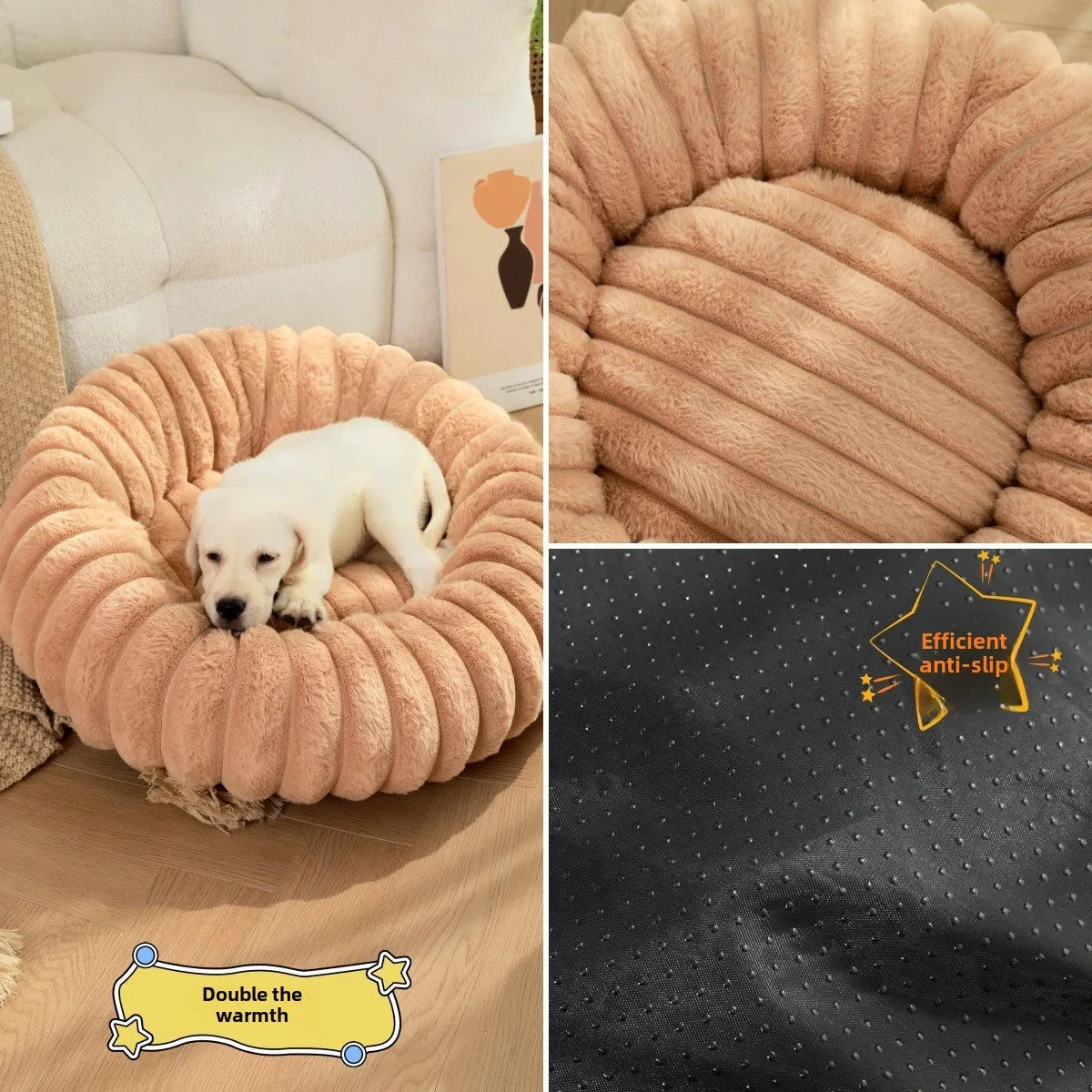 40-70cm Round Bed for Dogs, Super Soft,  Winter Warm Sleeping