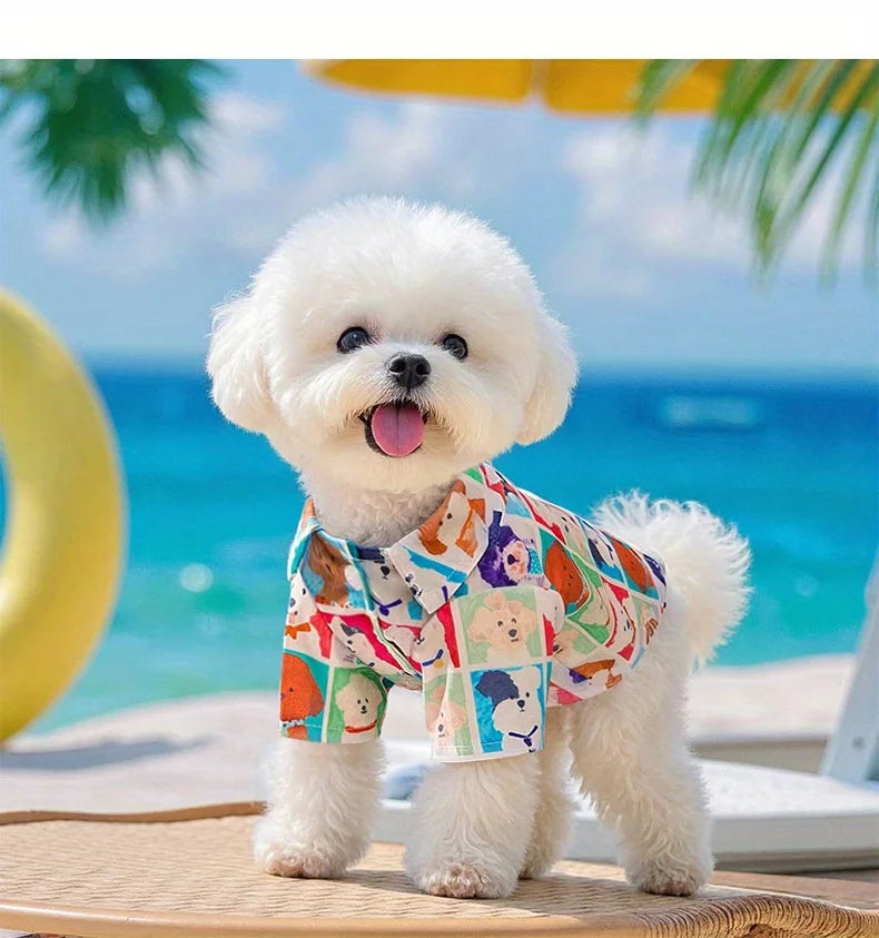 Lightweight Breathable Plaid Cartoon Pet Clothes