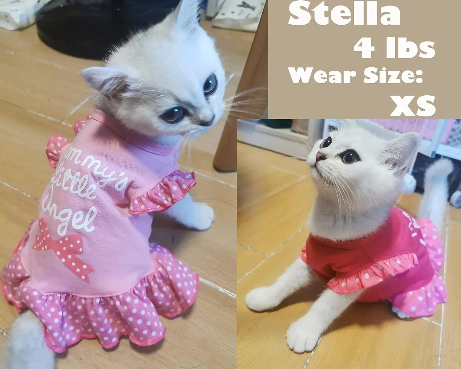 Cute Pink Angel Dog/Cat Dress for Small Pets